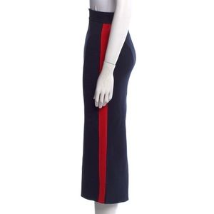 Stella McCartney navy red midi stretch skirt xs 00 0 2